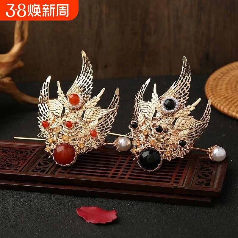 汉服发冠古装男士束发头饰男女发簪日常古风发饰摄影演出cos头冠