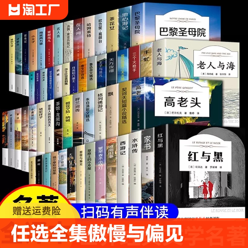 世界名著傲慢与偏见正版外国经典文学初中生高中阅读课外书四大名著小说瓦尔登湖飘巴黎圣母院书籍畅销书排行榜怎样简爱三天汤姆 书籍/杂志/报纸 世界名著 原图主图