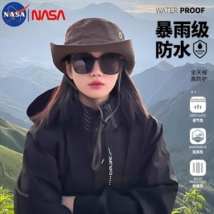 nasa冲锋衣男女款 春秋防风防水三合一户外登山服夹克外套 2024新款