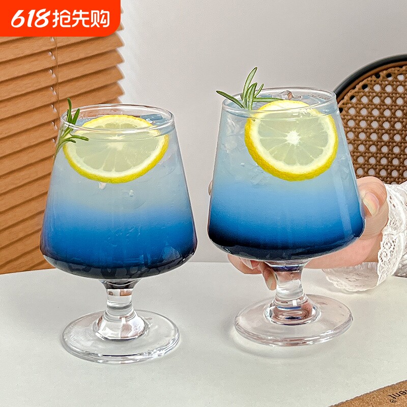 饮料矮脚玻璃杯红酒杯调酒杯鸡尾酒杯饮品杯水杯杯子高级感家用