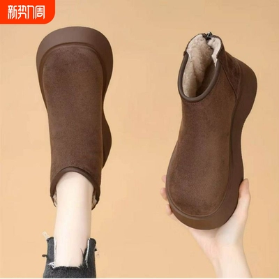 英伦风厚底雪地靴加绒加厚