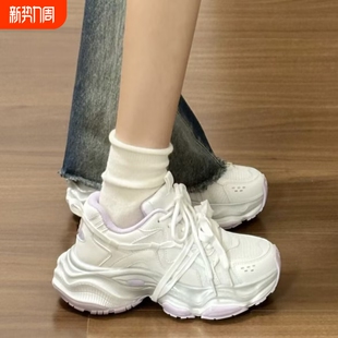 品牌断码老爹鞋女款小白鞋2025新款春夏季百搭chic鞋子厚底增高休
