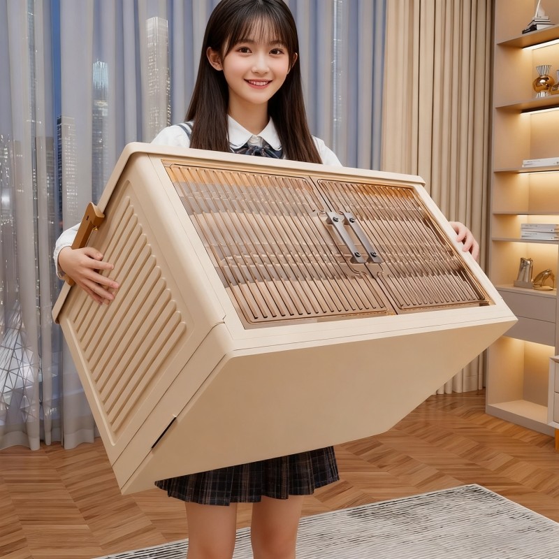 卧室衣服收纳架家用多功能大容量置物架双开门可叠加多层储物箱子