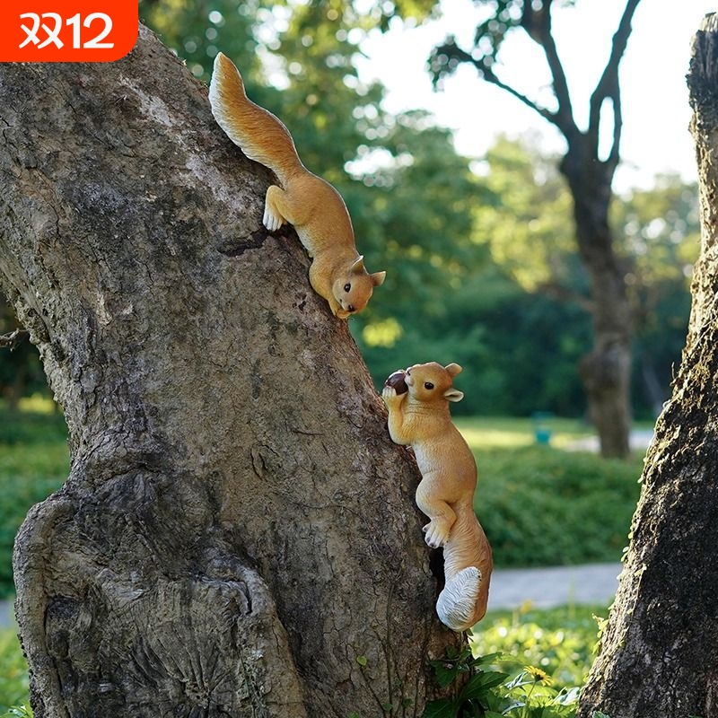 仿真小松鼠户外摆件|千人加购