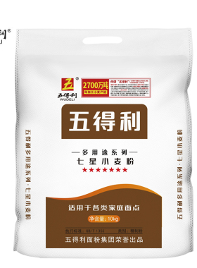 五得利七星多用途小麦粉10kg面条饺子馒头包子粉新国标碳水优质