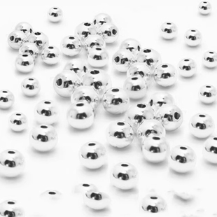 银珠散珠 银圆珠手链串珠diy材料 编银戒指的小珠子银饰配件