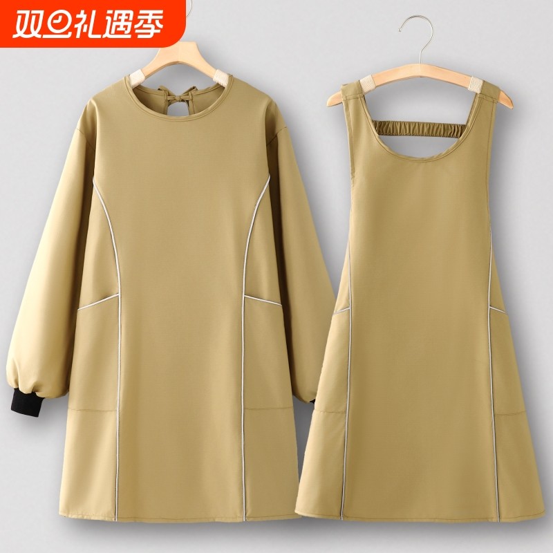 围裙厨房家用耐脏工作服罩衣女新款上班专用大人防水防油男背带