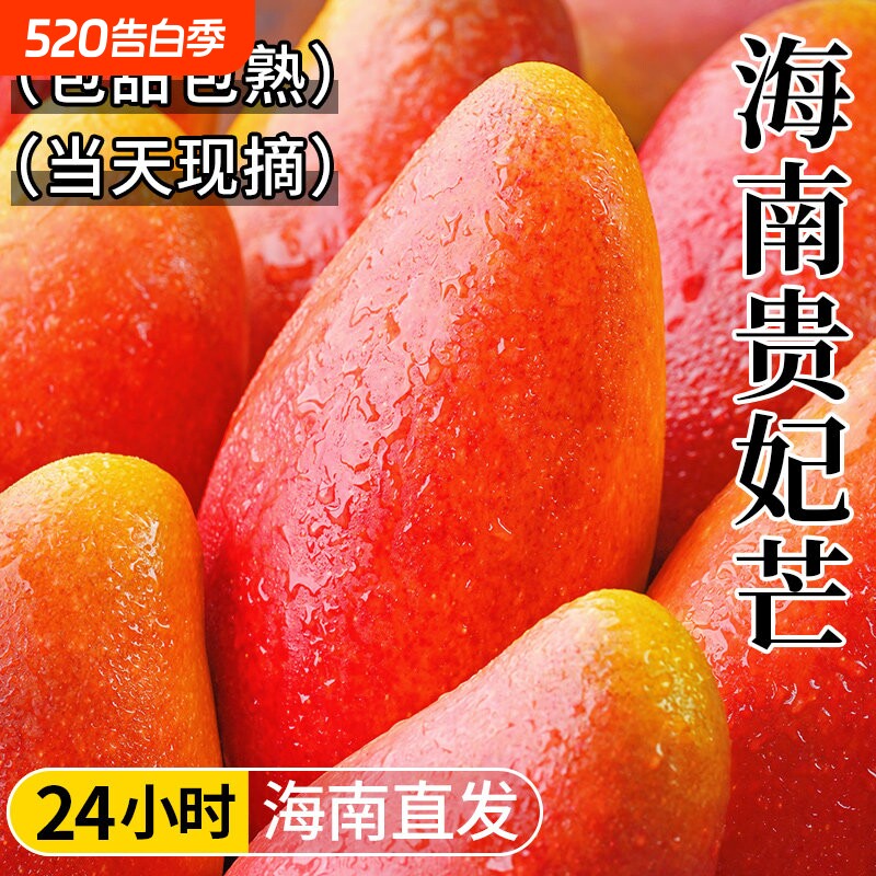 正宗海南贵妃芒果新鲜大果9斤应季时令水果树上熟红金龙整箱包邮
