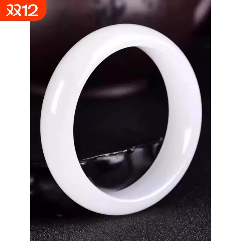 新疆玉髓仿和田玉手镯羊脂玉女款白玉正品旺夫玉石玉镯送籽料圆条