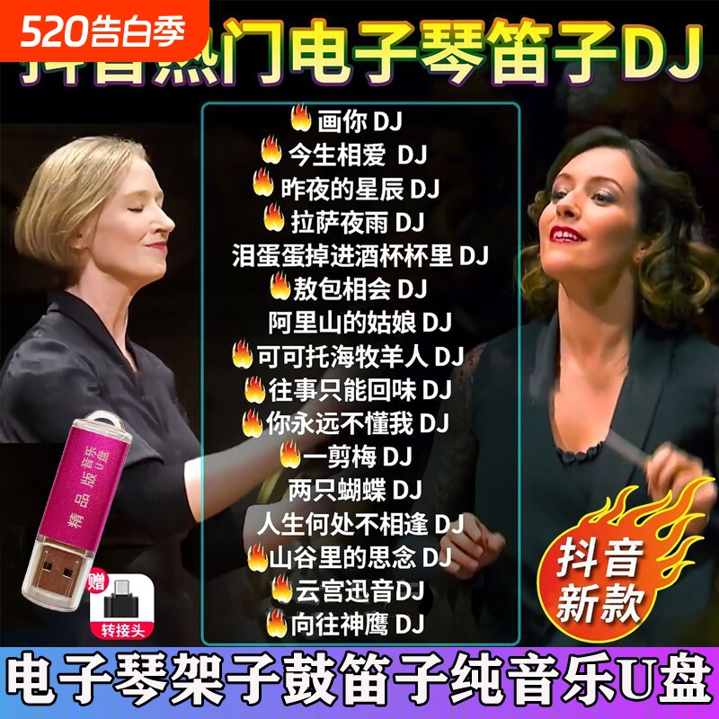 重低音抖音流行电子琴笛子纯音乐DJ车载U盘无损高音质动感嗨曲MP