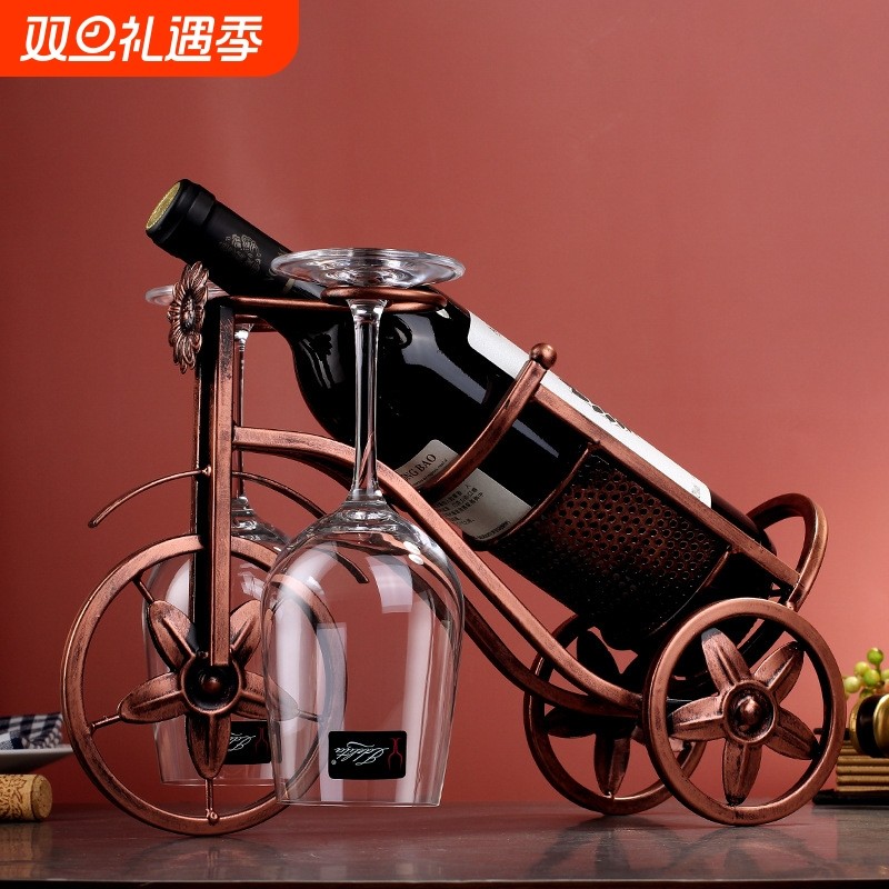 家用创意红酒架摆件葡萄酒瓶架酒柜装饰品酒瓶架子欧式酒架