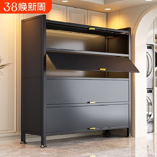 家用收纳柜户外储物柜靠墙一体杂物柜子防晒防尘铁皮柜阳台置物架