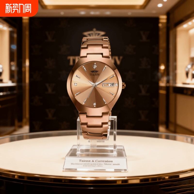 手表男款机械风全自动防水高级感全自动男表数字双日历防水腕表男