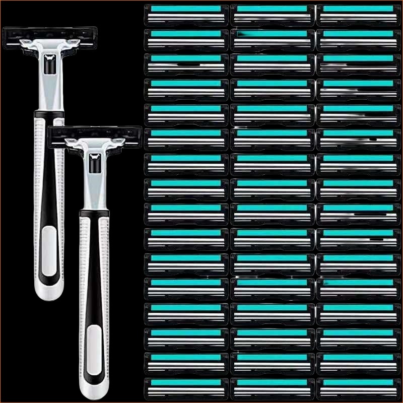 通用剃须刀锋利双层刮胡刀片老式剃须刀手动刮胡子刀男士刮脸毛刀