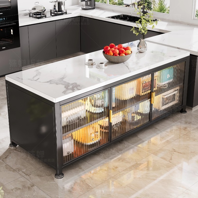 岩板台面厨房置物架一体靠墙多功能落地橱柜碗柜储物柜家用收纳柜,厨房/烹饪用具,微波炉置物架,淘宝优惠券,粉丝福利购,淘宝优惠卷