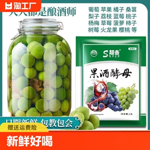 果酒酵母家用专用发酵火龙果曲子葡萄自制家庭轻松老式小包食用