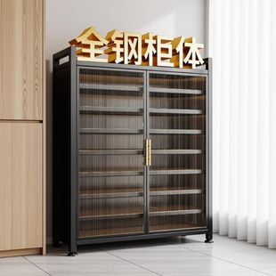 钢制鞋柜家用门口多层储物柜入户玄关大容量收纳柜金属防尘鞋架子