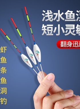 浅水草洞鱼漂白皮漂鲫鱼钓虾短尾加粗醒目纳米浮漂高灵敏度冰钓漂