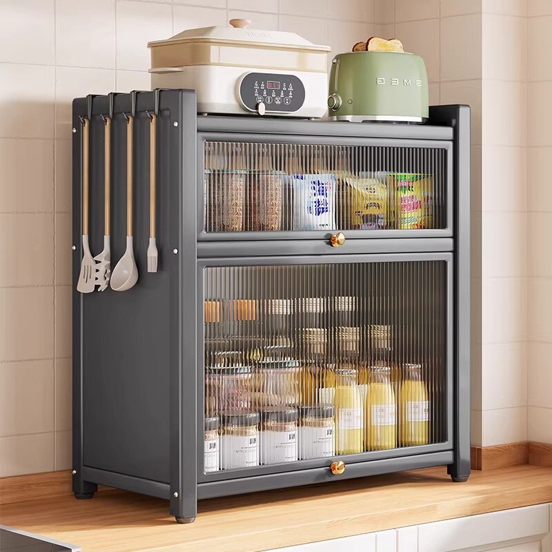 厨房台面调料品小碗柜置物架钢制防尘调料架多功能家用储物柜橱柜