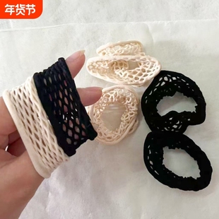 夏季不伤发网状宽发圈时尚气质发绳简约耐用皮筋女扎头无痕头绳