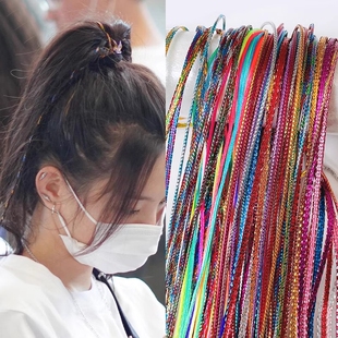 编发彩绳儿童彩带脏脏辫子头绳发绳丝带民族风编头发的彩绳头饰女