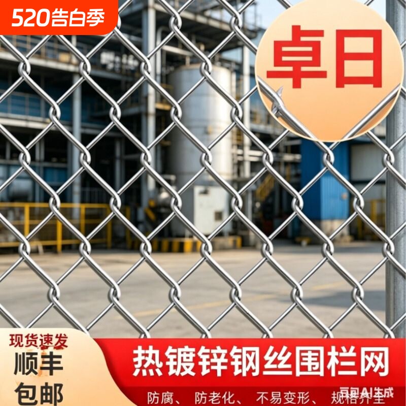 热镀锌铁丝网勾花网围栏网养鸡狗养殖网钢丝网户外防锈防护网隔离