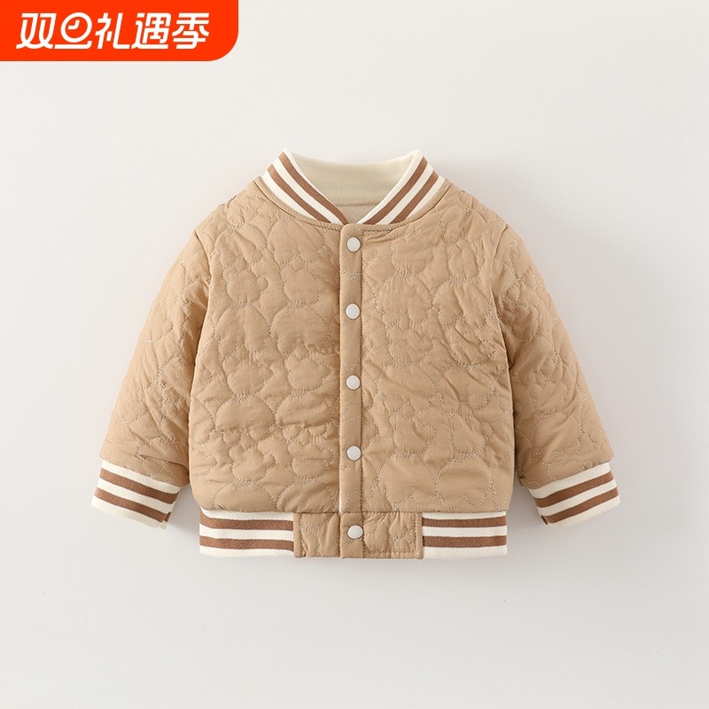 儿童夹棉小棉衣外出防风防雨防雪加厚加绒冬款羽绒棉外出服