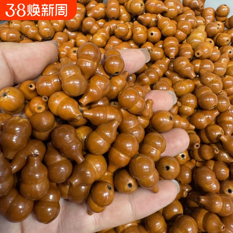 橄榄核纯手工雕刻葫芦手串核雕素珠招财小葫芦单籽吊坠文玩