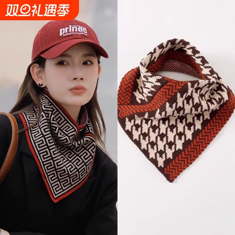 三角巾围脖女款2025新款秋冬季三角围巾护颈假领女高级感保暖脖套