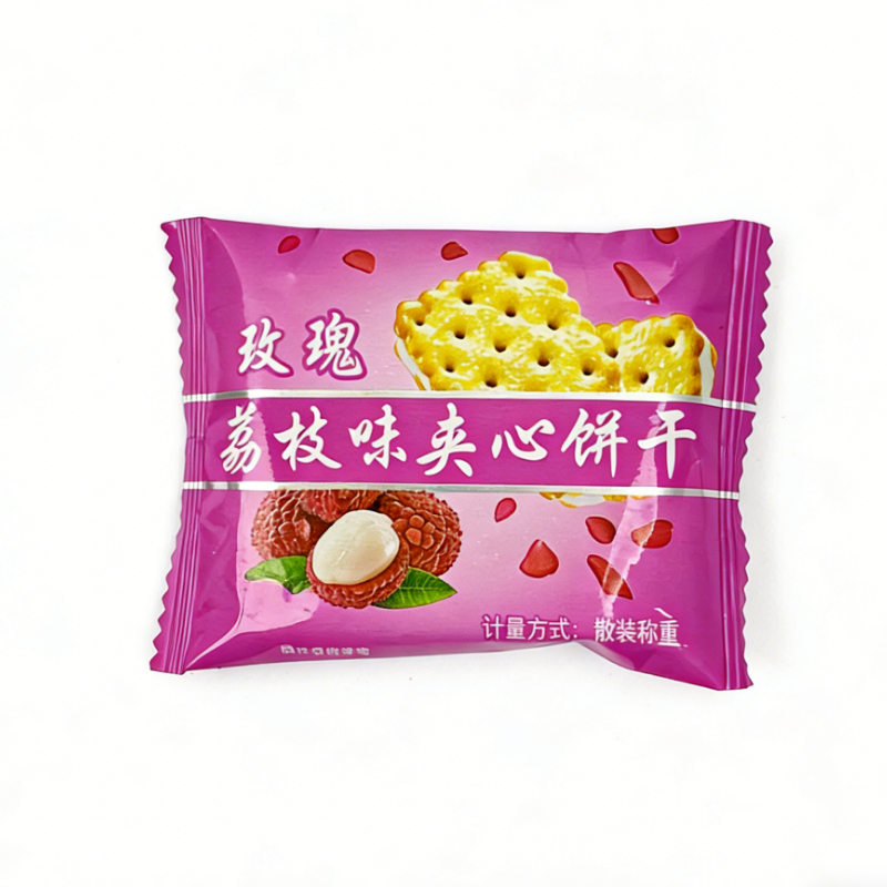 玫瑰荔枝夹心饼干酥脆饼干办公室小点心小零食夹心饼干多规格