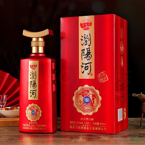 浏阳河52度汉优V60白酒500ml6瓶整箱 商务宴请送礼酒品整箱 结婚