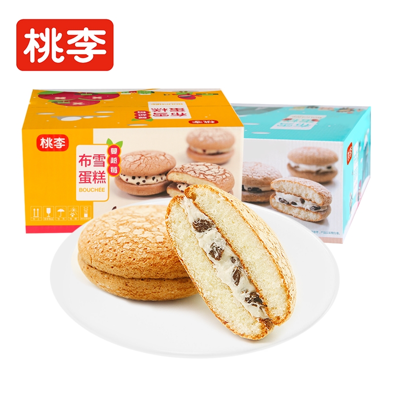 桃李布雪蛋糕双口味葡萄蔓越莓夹心面包糕点