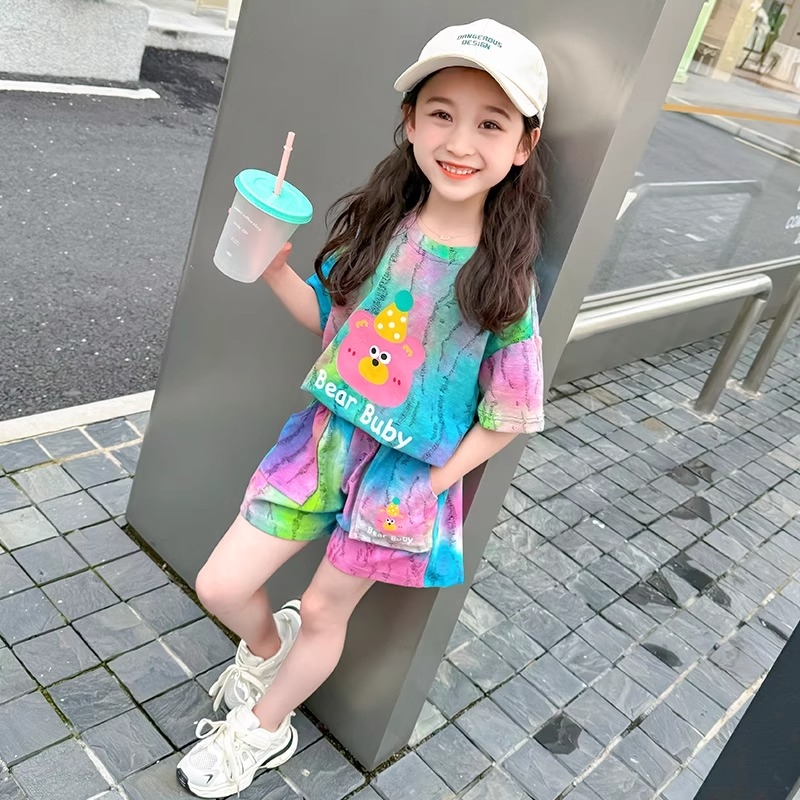 女童夏装短裤套装2025新款儿童网红运动两件套宝宝纯棉衣服夏薄款