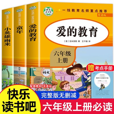 快乐读书吧六年级上册课外阅读书籍人教版爱的教育小英雄雨来下册鲁滨孙记汤姆索亚历险记爱丽丝漫游奇境尼尔斯骑鹅旅行记必读正版