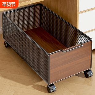 桌下书包置物架工位放包神器书桌下书本收纳箱多功能可移动小推车