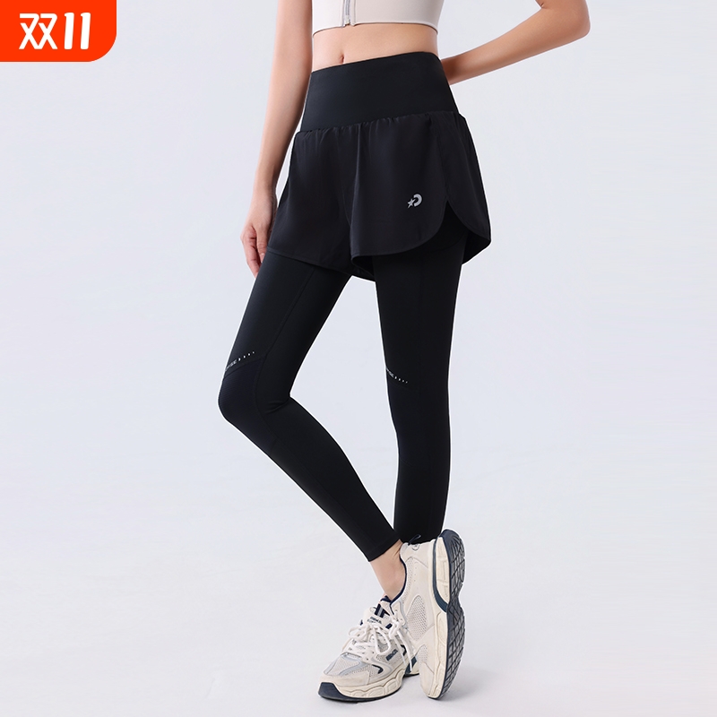 【多口袋护膝】DYISE男女运动跑步假两件长裤提臀健身高腰高弹力