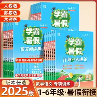 25秋学霸的暑假衔接小学生暑假作业本一二三年级四五六年级语文阅读集训预科班课堂笔记数学计算思维题大通关经纶学典总复习预习书