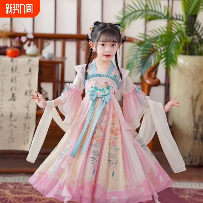 汉服女童夏款儿童古装国风夏季唐装2026新款女孩古风公主连衣裙夏
