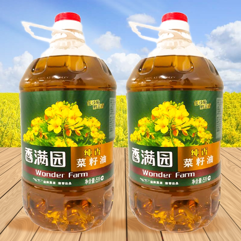 香满园纯香菜籽油5L大瓶家庭装