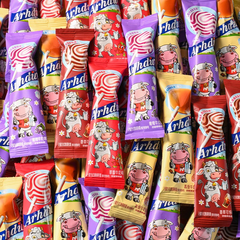 牛奶味棒棒糖儿童零食网红奶糖硬糖奖励学生糖果结婚喜糖批发混合