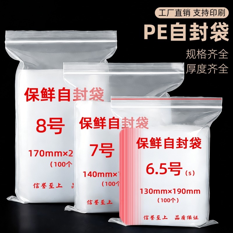 自封袋透明密封袋食品专用加厚塑料包装袋pe保鲜袋大小号工厂直销,包装,塑料自封袋,淘宝优惠券,粉丝福利购,淘宝优惠卷