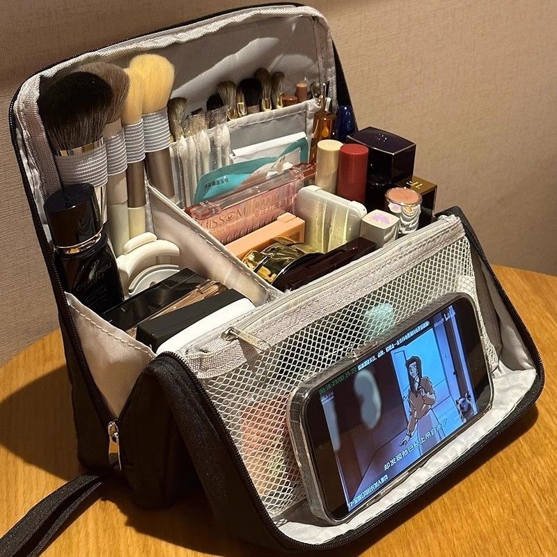 笔袋化妆包外出收纳立式大容量手提便携旅行化妆品分区洗漱化妆包