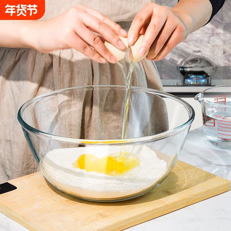 家用耐热玻璃碗微波炉专用汤碗大号打蛋碗厨房和面盆沙拉碗泡面碗