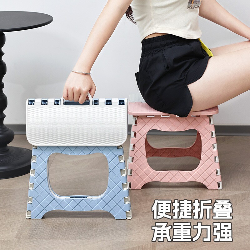 折叠板凳家用换鞋凳塑料小凳子户外便携钓鱼椅字马扎手提式火车凳