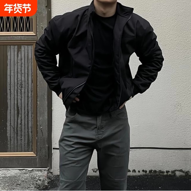 美式秋冬加绒工装飞行员vintage棒球服男夹克潮牌ins休闲外套黑色,运动服/休闲服装,运动茄克/外套,淘宝优惠券,粉丝福利购,淘宝优惠卷