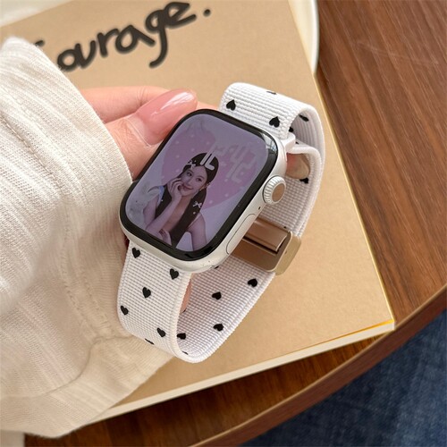 韩系经典爱心适用于华为watch fit345表带fit45pro磁吸扣调节弹力