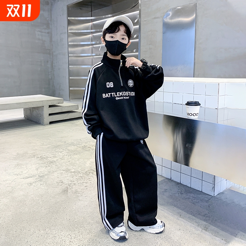 男童春装套装2025新款春季运动中大儿童春秋款男孩炸街帅气时髦潮