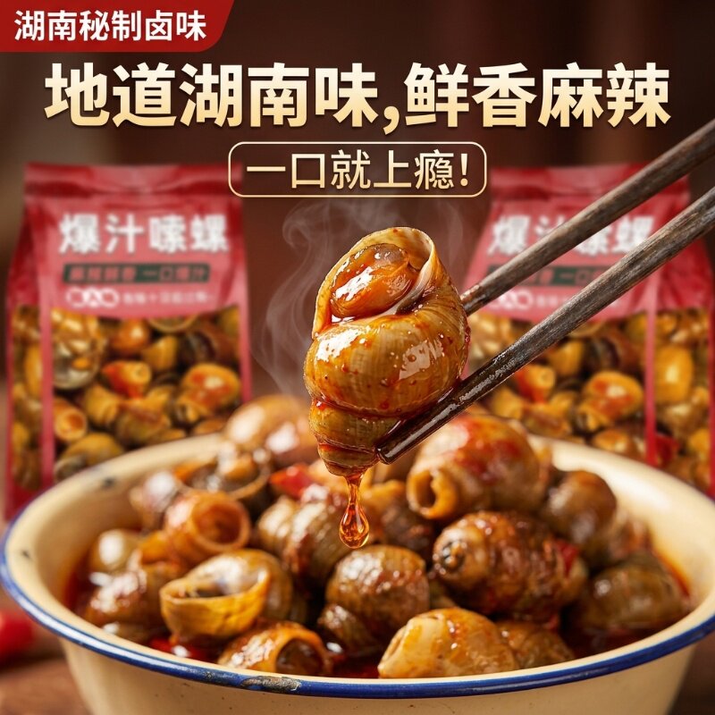田螺开袋即食香辣嗦螺熟食解馋麻辣小零食下酒菜湖南特产好吃的