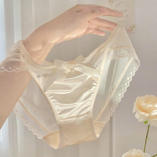 衩底裤 内裤 透气网纱少女生三角短裤 超薄款 头低腰 女士性感蕾丝夏季
