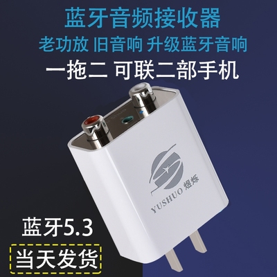 蓝牙接收器适配功放老音响电视机投影仪转无线立体音频联二台 T91